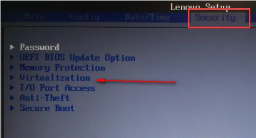 Lenovo PC에서 VT 활성화하기
