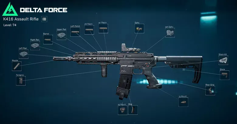 A Tier 武器 K416 在 Delta Force