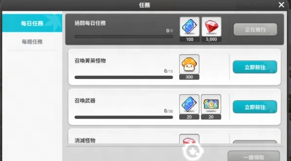 楓之谷：放置冒險記任務清單