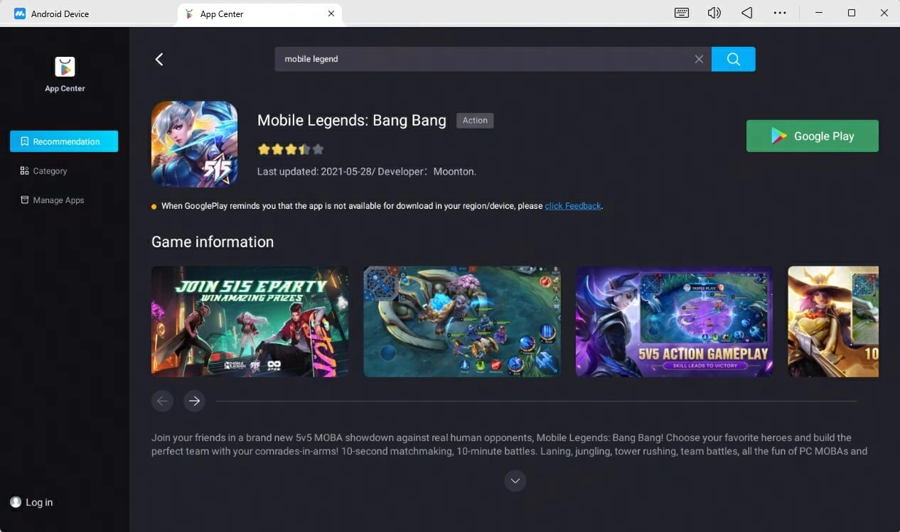 download mobile legend bang bang on pc