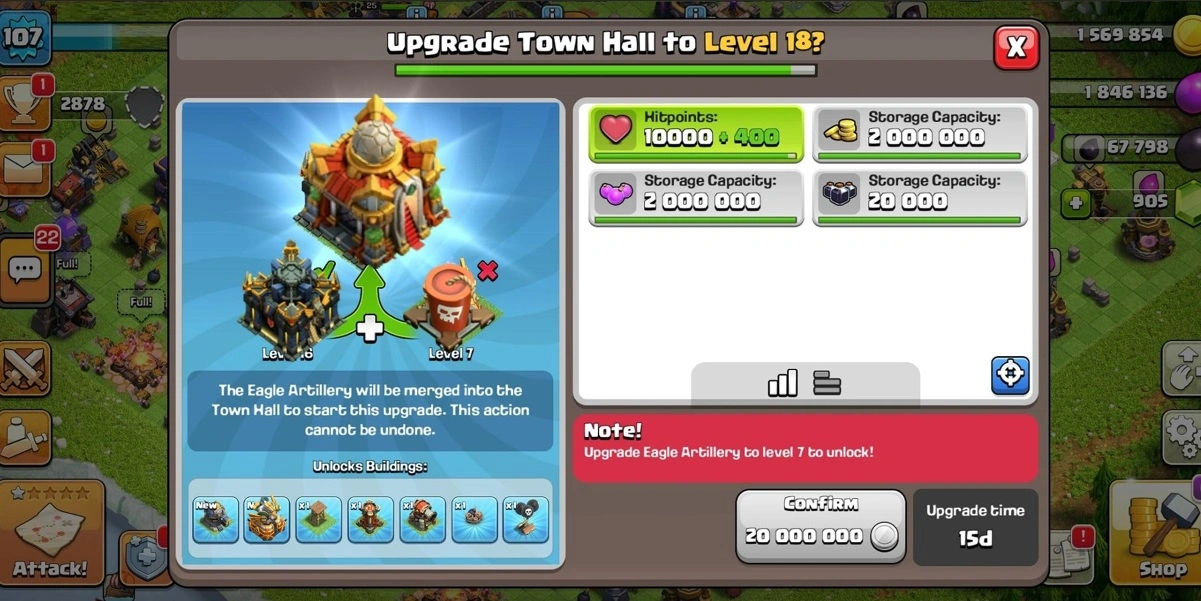 Clash of Clans TH18 Upgrade 