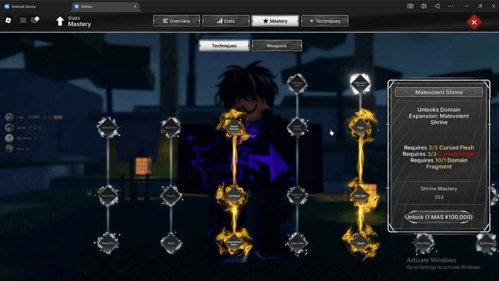 Roblox Jujutsu Zero Shrine Domain