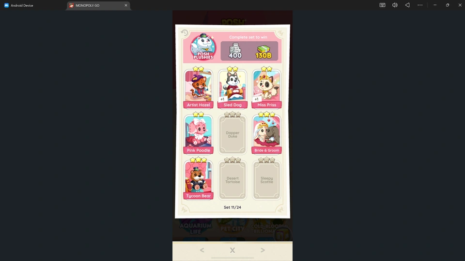 MONOPOLY GO! Posh Pets with All Sets List