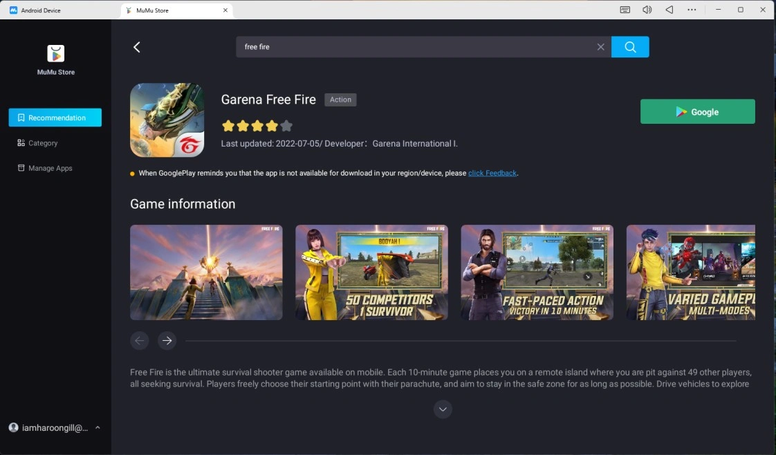 How to Play Free Fire on PC Using MuMuPlayer