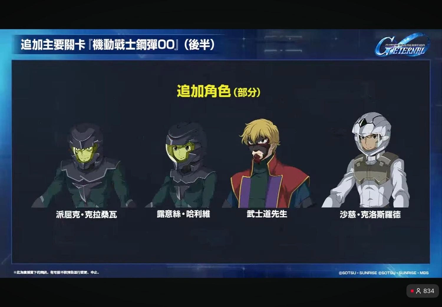 SD鋼彈 G世代 永恆一週年直播