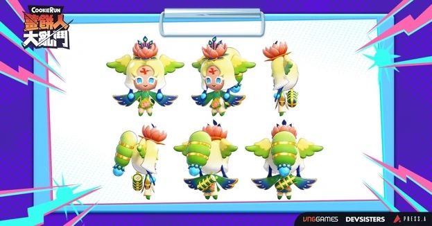 《薑餅人大亂鬥》預告將推出越南特色餅乾造型，造型中的服飾為越南傳統蓮花紋樣的奧黛服