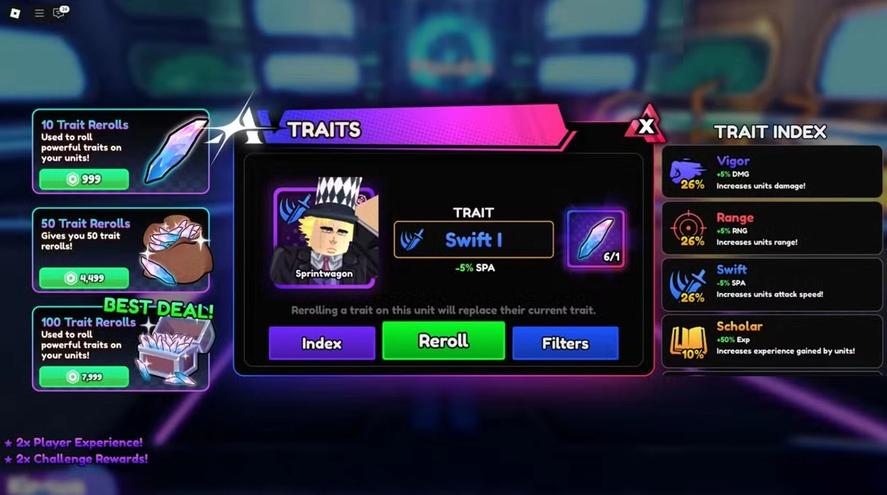 roblox anime vanguards reroll traits guide