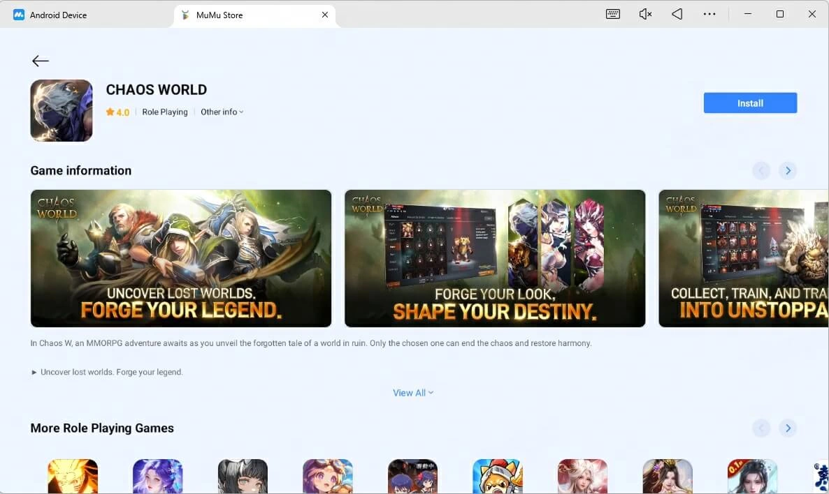 chaos world on mumuplayer