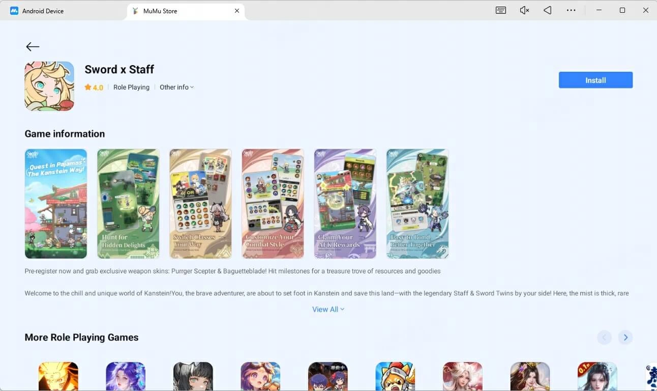 Download Sword x Staff on pc