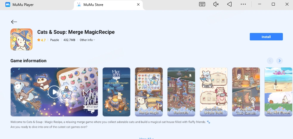 Play Cats & Soup : Magic Recipe on pc or Mac