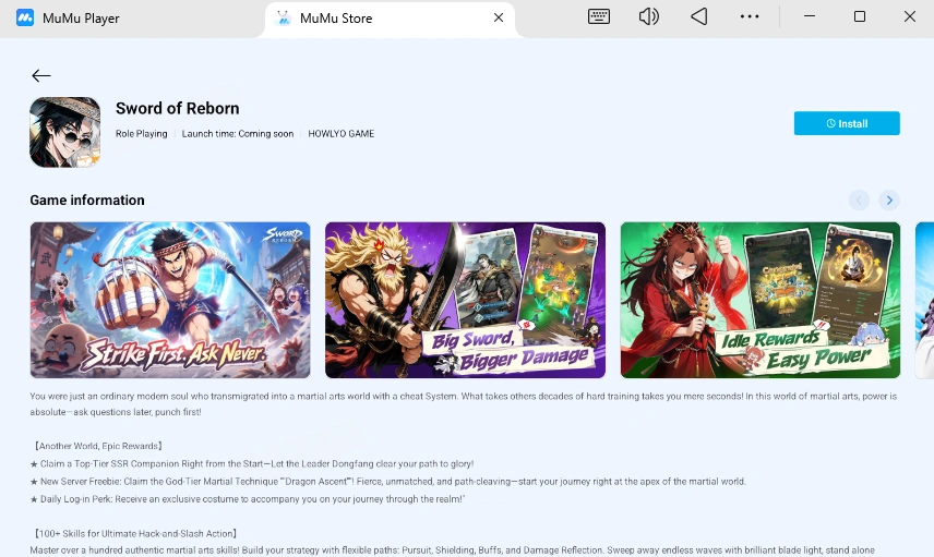 Play Sword of Reborn Early on PC and Mac