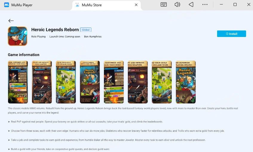 Play Heroic Legends Reborn on PC and Mac