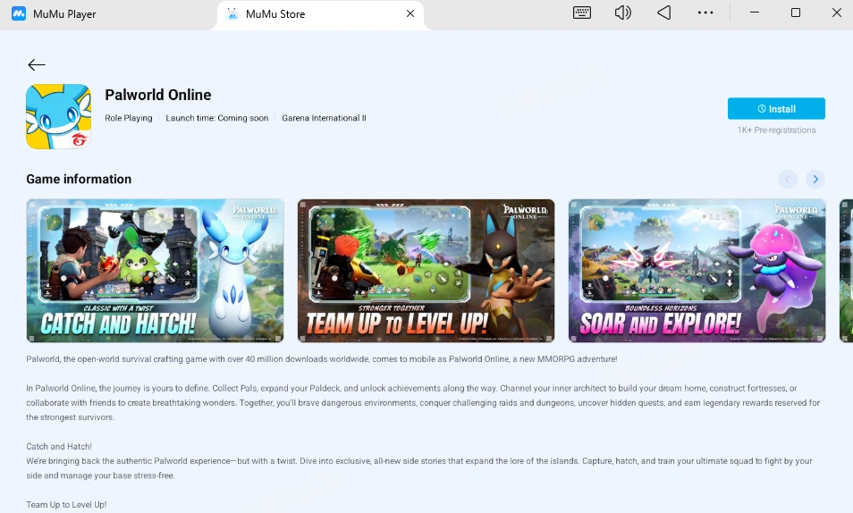 Play Palworld Online on PC and Mac