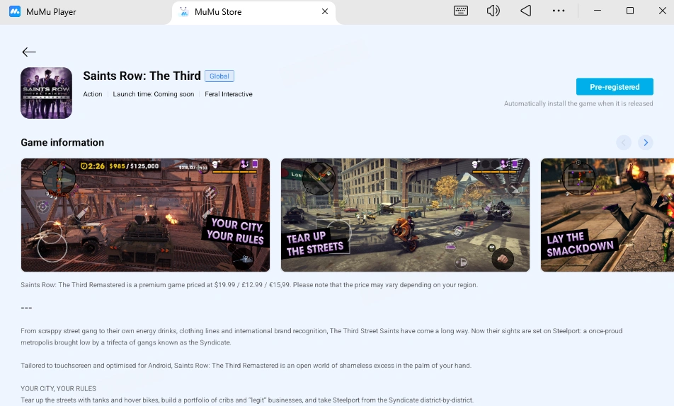 Play Saints Row: The Third Remastered on PC