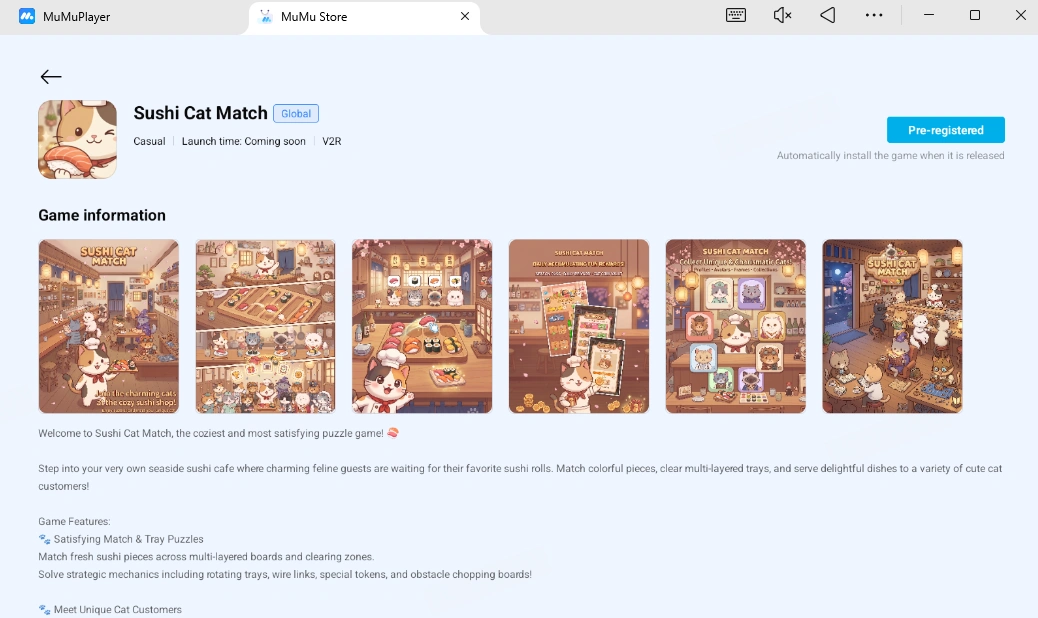 Play Sushi Cat Match on PC