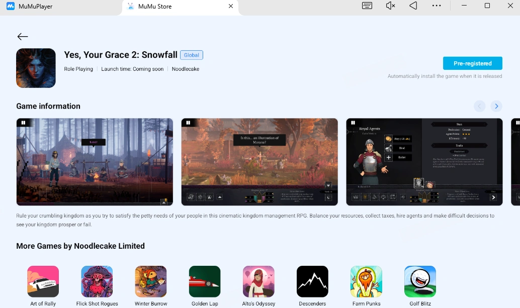 Play Yes, Your Grace 2: Snowfall on PC