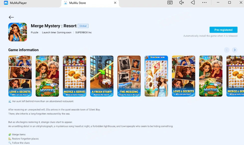 Merge Mystery : Resort PC