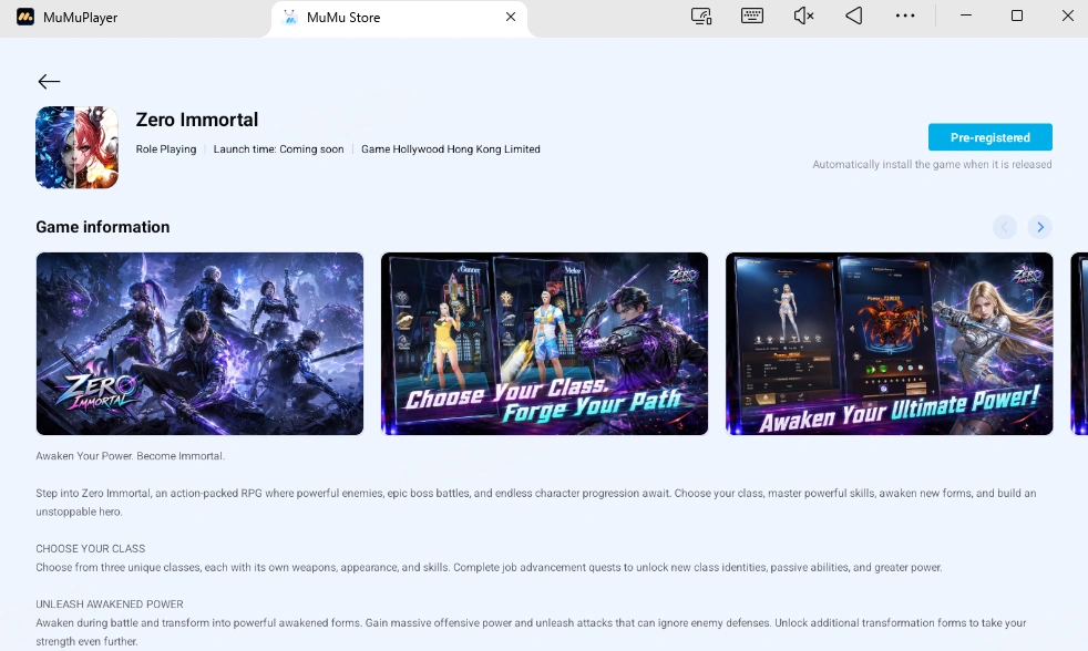 Play Zero Immortal on PC and Mac