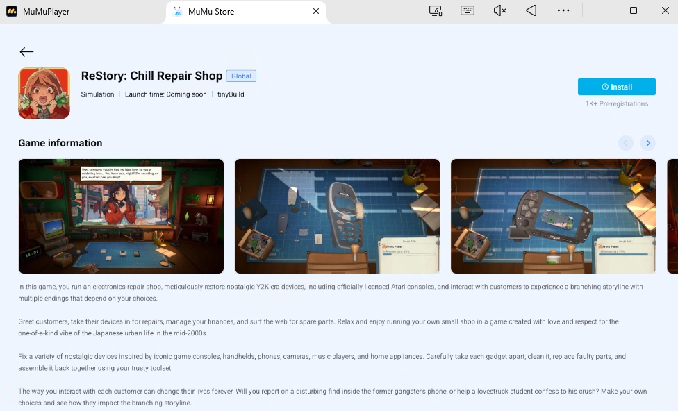 在電腦和 Mac 上玩 ReStory：治癒修理店