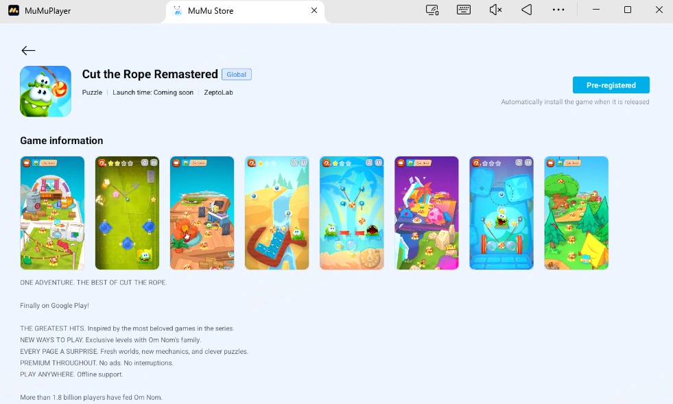 PCとMacでCut the Rope Remasteredを早期プレイ