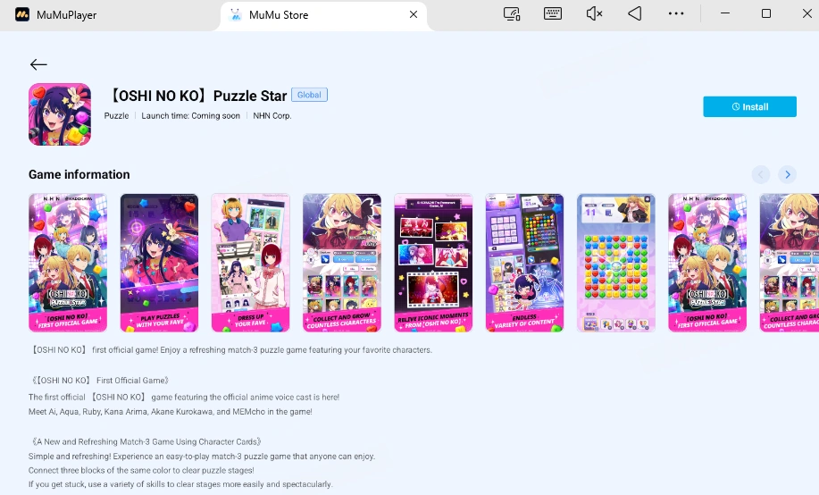 Play 【OSHI NO KO】Puzzle Star on PC and Mac
